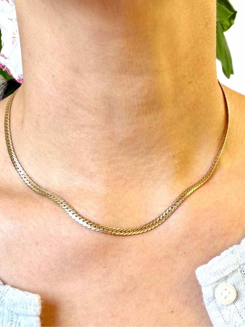 14k solid vintage Gold Herringbone chain. Price is firm